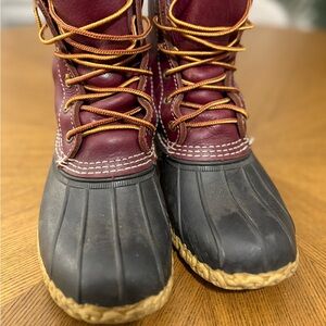 L.L. Bean Burgundy and Black Winter Boots